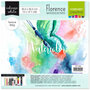 Aquarelpapier - Waterverfpapier - Aquarelblok - Watercolor Paper - Intens White - Lichte Structuur - Florence - Textuur voor Aquarelkunst - 30,5x30,5cm - 300 grams - 50 vellen