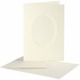 Passepartout Kaarten - Off-White - Ovaal Zonder Rand - DIY Creatieve Kaarten Voor Hobby - Decoratieve Kaarten Met Envelop - Formaat 10,5x15cm - Envelop 11,5x16,5cm - Set Van 10