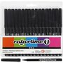 Stiften - Viltstiften - Zwart - Semi Transparant - Lijndikte 2mm - Colortime - 18 stuks
