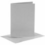 Kaarten En Enveloppen - Kaartenset - Dubbelzijdige Kaarten - DIY - Kaarten Maken - Grijs - 10,5x15cm - 210 Gram - Envelop: 11,5x16,5cm - 6 Sets
