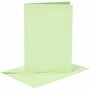 Kaarten En Enveloppen - Kaartenset - Dubbelzijdige Kaarten - DIY - Kaarten Maken - Lichtgroen - 10,5x15cm - 210 Gram - Envelop: 11,5x16,5cm - 6 Sets