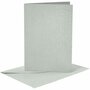 Kaarten En Enveloppen - Kaartenset - Dubbelzijdige Kaarten - DIY - Kaarten Maken - Zilver - 10,5x15 cm - 210 Grams - Envelop: 11,5x16,5 cm - 4 Sets