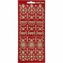 Stickers Goud - Rood Glitter Kerstballen Stickervel - Feestelijke Glitterstickers Voor Kerstdecoratie & DIY Kaarten - 10x23 cm - 1 Vel