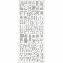Glitter Stickers - Zilver Letters - Zelfklevende Plakstickers - Luxe Glanzende Feest Stickers - DIY Knutsel & Decoratie - Creatieve Versierstickers - 10x24 cm - 2 Vel