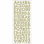 Glitterstickers, goud, letters, 10x24 cm, 1 vel