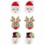 3D stickers - kerstfiguren - H: 40 -45 mm - B: 26 -35 mm - 6 stuk