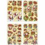 3D Vellen - Kerst Uitdrukvellen - Kaarten Maken Vellen - Hobbyknutsel Vellen - DIY Papier Vellen - Scrapbooking Vellen - Set van 4 Vellen - 21x30 cm - Glitterlak - Diverse Designs