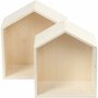 Showdozen Hout - Opbergbox Set Van 2 - Houten Open Display Doos - Voor DIY Styling, Boeken, Organiseren, Kleine Spullen, Handwerk & Decoratief Opbergen