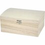 Houten Schatkist - DIY Opbergdoos - Beschilderbare Sieradendoos - Decoratieve Opbergkist Voor Creatieve Projecten & Speelgoed - Met Ronde Deksel & Sluiting - 21,5x15,8x10,6 cm - 1 Stuk