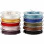 Polyester Koord - Polyester Draad - Hobby Koord En Draad - Sieraden Maken - Diverse Kleuren - Dikte 1 mm - 10x50 mtr - Creotime - 10 Rollen