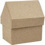 Papier-mâché Huisjes - Set van 4 - 10,5 cm Hoog - 6x8,5 cm - DIY Miniatuur Huisjes om te Schilderen, Versieren & Knutselen