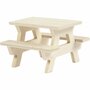 Picknickbank - Miniatuur Picknickbankje - Licht Houten Picknickbank - DIY Decoratie - H: 5,5 cm - L: 8 cm - 1 Stuk