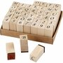 Houten Stempelset - Alfabet & Cijfers - DIY Stempelen Voor Kaarten, Scrapbooking & Knutselen - 42-delige Set Met Letters, Speciale Tekens & Cijfers - 13x13 mm - Hoogwaardige Kwaliteit
