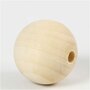 Houten Kralen - Grote Blanco Houten Kralen - DIY Sieraden Maken, Knutselen & Decoreren - Onbewerkte Natuurkralen - Diameter Ø40mm - Gatgrootte 7mm - Set van 6 Stuks
