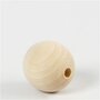 Houten Kraal - Grote Blanco DIY Kralen Van Hout - Onbewerkte Kralen Voor Sieraden Maken - Geschikt Voor Creatieve Projecten - Diameter 30 mm - Gatgrootte 5 mm - Set van 4 Stuks