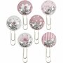 Shaker Clips - Creatieve Clips Voor Scrapbook & DIY Decoratie - Unieke Clips In Beige, Bruin, Roze & Wit - Handige Accessoires Voor Knutselen - Lengte 49 mm - Diameter 25 mm - Set van 6 Stuks - 1 Doos