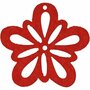 Bloem - Rood - Decoratieve Bloem - Houten Bloem - 27 mm Diameter - 1,7 mm Dikte - 20 Stuks