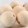 Houten Kraal - DIY Kralen van Hout - Blanco Kralen Groot Gat - Handgemaakte Sieraden - Grote Kralen - Diameter 25mm - Gatgrootte 4,5mm - 8 Stuks