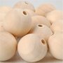 Houten Kraal - Natuurlijke Houten Kralen - Groot Gat Kralen - Diameter 20mm - DIY Sieraden - Gat 4mm - 14 Stuks