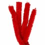 Chenille Draad - Pluche Draad - Pijpenragers - Metaal Draad - Fleecedraad - DIY Draad - Flexibel Decoratief Knutsel Draad - Buigzaam Draad - Rood - Lengte: 40cm - Dikte: 30mm - 4 Stuks