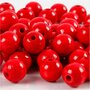 Houten kralen, rood, d 12 mm, gatgrootte 3 mm, 22 gr/ 1 doos