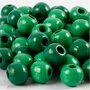 Houten kralen, groen, d 12 mm, gatgrootte 3 mm, 22 gr/ 1 doos