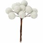 Witte Kunstbessen - Polyfoam Bessen Decoratie - DIY Herfstknutsels - Bloemstukken Versiering - Decoratieve Bessen - 15 mm - 12 Stuks
