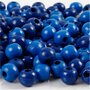 Houten kralen, blauw, 80 stuk, d 8 mm, gatgrootte 2 mm, 15 gr/ 1 doos