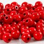 Houten kralen, rood, 80 stuk, d 8 mm, gatgrootte 2 mm, 15 gr/ 1 doos