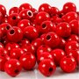 Houten kralen - Rood - Gelakte Houten Kralen - Perfect Voor Sieraden, Knutselen & Hobbyprojecten - Ø8mm - Gat 2mm - 15g - 80 Stuks - Handige Verpakking Voor Creatief Gebruik