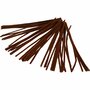 Chenille Draad - Pluche Draad - Pijpenragers - Metaal Draad - Fleecedraad - DIY Draad - Flexibel Decoratief Knutsel Draad - Buigzaam Draad - Bruin - Lengte: 30cm - Dikte: 6mm - 50 Stuks