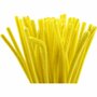Chenille Draad - Pluche Draad - Pijpenragers - Metaal Draad - Fleecedraad - DIY Draad - Flexibel Decoratief Knutsel Draad - Buigzaam Draad - Geel - Lengte: 30cm - Dikte: 6mm - 50 Stuks
