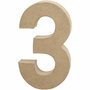 Papier-Mâché Cijfer - 3 - Handgemaakt - Stevig & Lichtgewicht - Geschikt voor DIY & Decoratie - H: 20,2 cm - B: 11,8 cm - Dikte: 2,5 cm - 1 Stuk