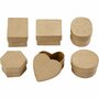 Mini-dozen Papier-maché - DIY Kartonnen Dozen - Creatieve Opbergdoosjes - Handgemaakte Decoratiedozen - Kleine Papier-maché Dozen - 4-6 cm - 6 Stuks