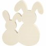 Konijnen - Houten Konijn Figuren - DIY Konijnen Decoratie - Blank Hout Konijnen - 17x16 cm - Set van 2 Stuks