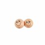 Houten ballen met gezichten, licht beige, d 30 mm, 10 stuk/ 1 doos