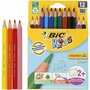 BIC Kids Kleurpotloden - Houtvrije Driehoekige Potloden - Ultra-Resistant & Milieuvriendelijke Kleurset - Perfect voor Kleuren, Tekenen, School & Creatieve Hobbys