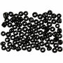 Rocailles, zwart, d 4 mm, afm 6/0 , gatgrootte 0,9-1,2 mm, 500 gr/ 1 doos