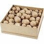 Ornamenten - Handgemaakte Papier Maché Ballen - DIY Kerst Ornamenten - Drie Maten in Displaydoos - 105 Stuks
