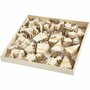 Houten Ornamenten - Natuurhout - 7-9 cm - Dikte 4 mm - 90 Stuks - Set Decoratieve Houten Figuren Voor DIY, Scrapbooking & Interieurdecoratie - Verschillende Designs - Naturel Hout