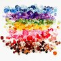 Facetkralen mix, diverse kleuren, d 4-12 mm, gatgrootte 1-2,5 mm, 7x250 gr/ 1 doos