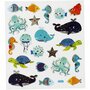 Stickers Zeedieren - Kinder Stickers - DIY Creatieve Plakstickers - Zelfklevende Stickervellen Met Zeedieren Thema - Knutselstickers & Hobbydecoratie - 15x16,5 cm
