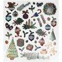 Stickers Antieke Kerst - Vintage Kerst Stickervel - Zelfklevende Stickers Voor Kerstkaarten, Scrapbooking & Decoratie - 15x16,5 cm - 1 Vel