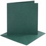 Kaarten En Enveloppen - Kaartenset - DIY - Kaarten Maken - Donkergroen - Kaart: 15,2x15,2 cm 230 Gram - Envelop: 16x16 cm 120 Gram - 4 Sets