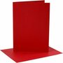 Kaarten En Enveloppen - Kaartenset - DIY - Kaarten Maken - Rood - Kaart: 12,7x17,8 cm 230 Gram - Envelop: 13,3x18,5 cm 120 Gram - 4 Sets