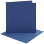 Kaarten En Enveloppen - Kaartenset - DIY - Kaarten Maken - Blauw - Kaart: 15,2x15,2 cm 220 Gram - Envelop: 16x16 cm 120 Gram - 4 Sets