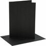 Kaarten En Enveloppen - Kaartenset - DIY - Kaarten Maken - Zwart - Kaart: 12,7x17,8 cm 230 Gram - Envelop: 13,3x18,5 cm 120 Gram - 4 Sets