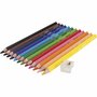 Edu Jumbo Kleurpotloden - Grote Kleurpotloden Voor Kinderen - Diverse Kleuren - Ø 10 mm - Premium Tekenpotloden - Set van 12 Stuks - Vulling 5 mm