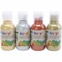 Metallic Verf - Acrylverf Metallic Kleuren Set - Metaalverf - Gemengde Metallic Hobbyverf - Glansverf - Shimmerverf - 4x125ml