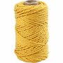 Macramé koord, geel, L: 55 m, d 4 mm, 330 gr/ 1 rol